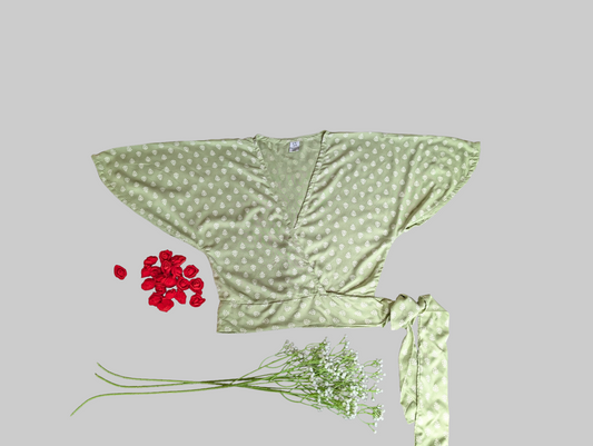 Green Wrap Around Top