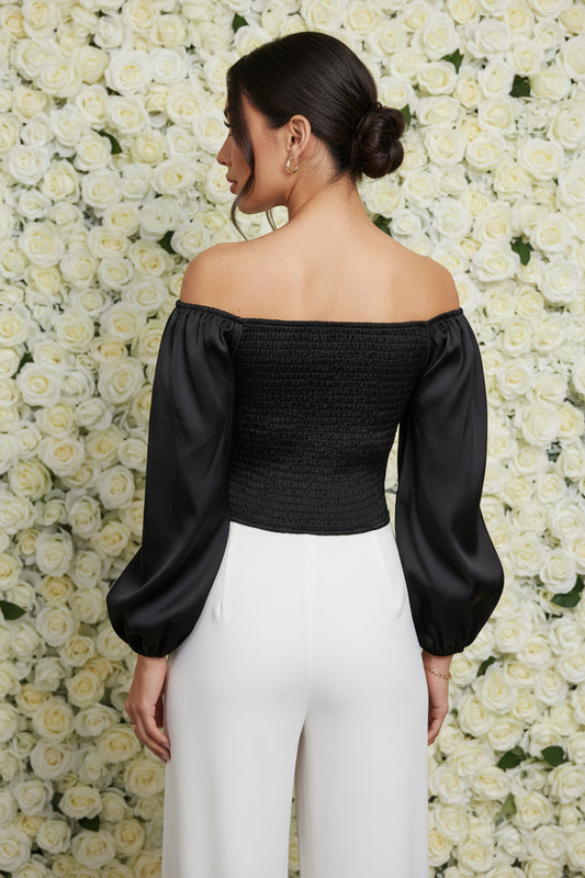 BLACK OFF SHOULDER TOP
