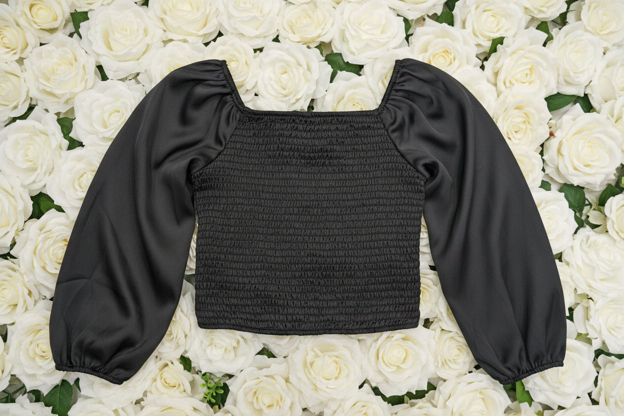 BLACK OFF SHOULDER TOP