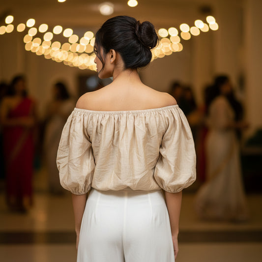 BEIGE BALLOON TOP