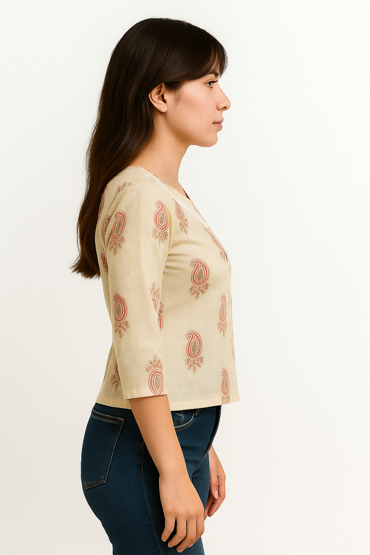 PRINTED SHORT TOP