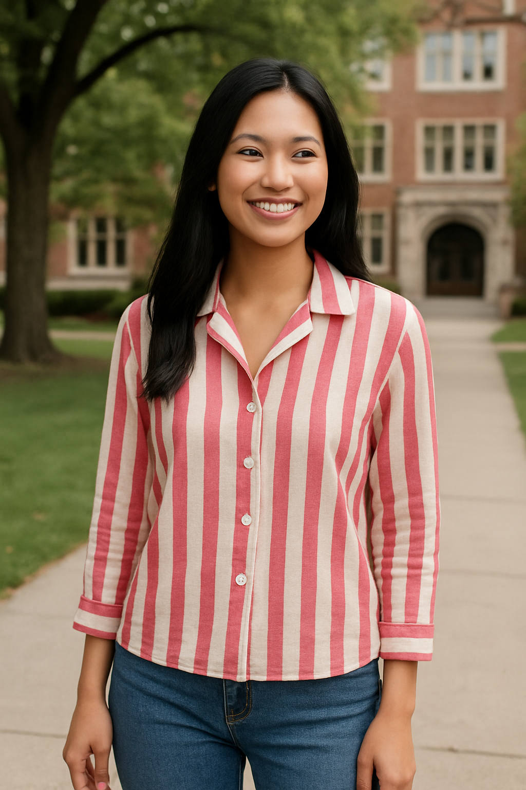 SHIRT PINK AND WHITE