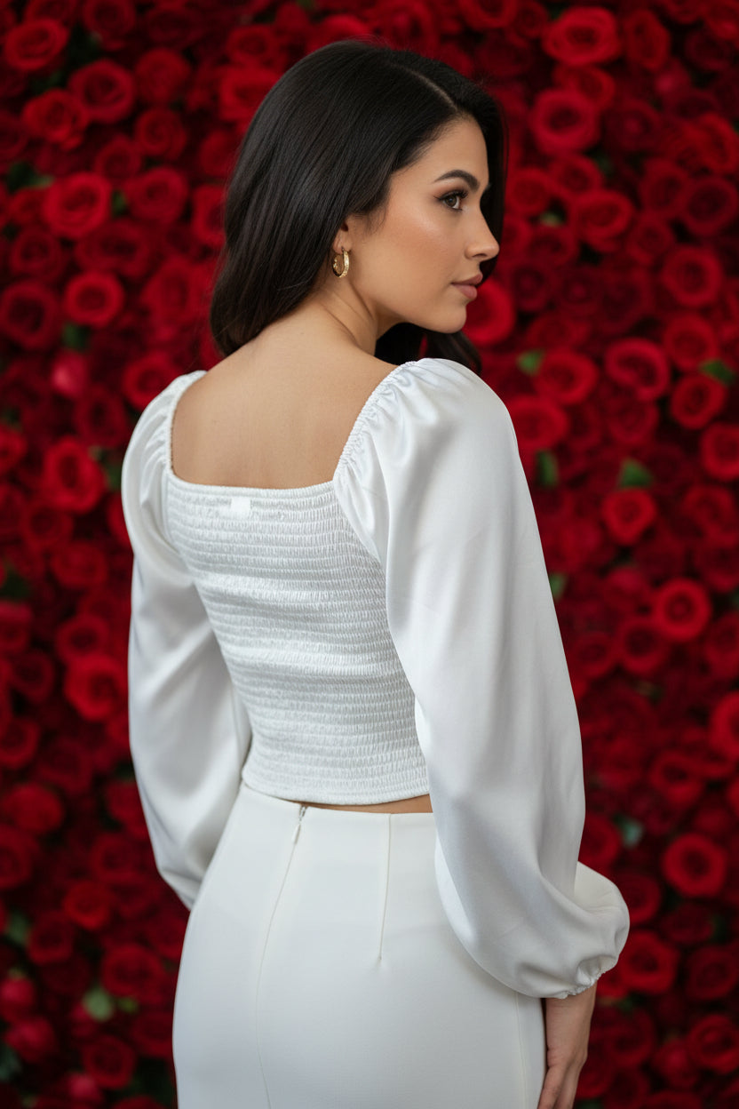 WHITE OFF SHOULDER TOP
