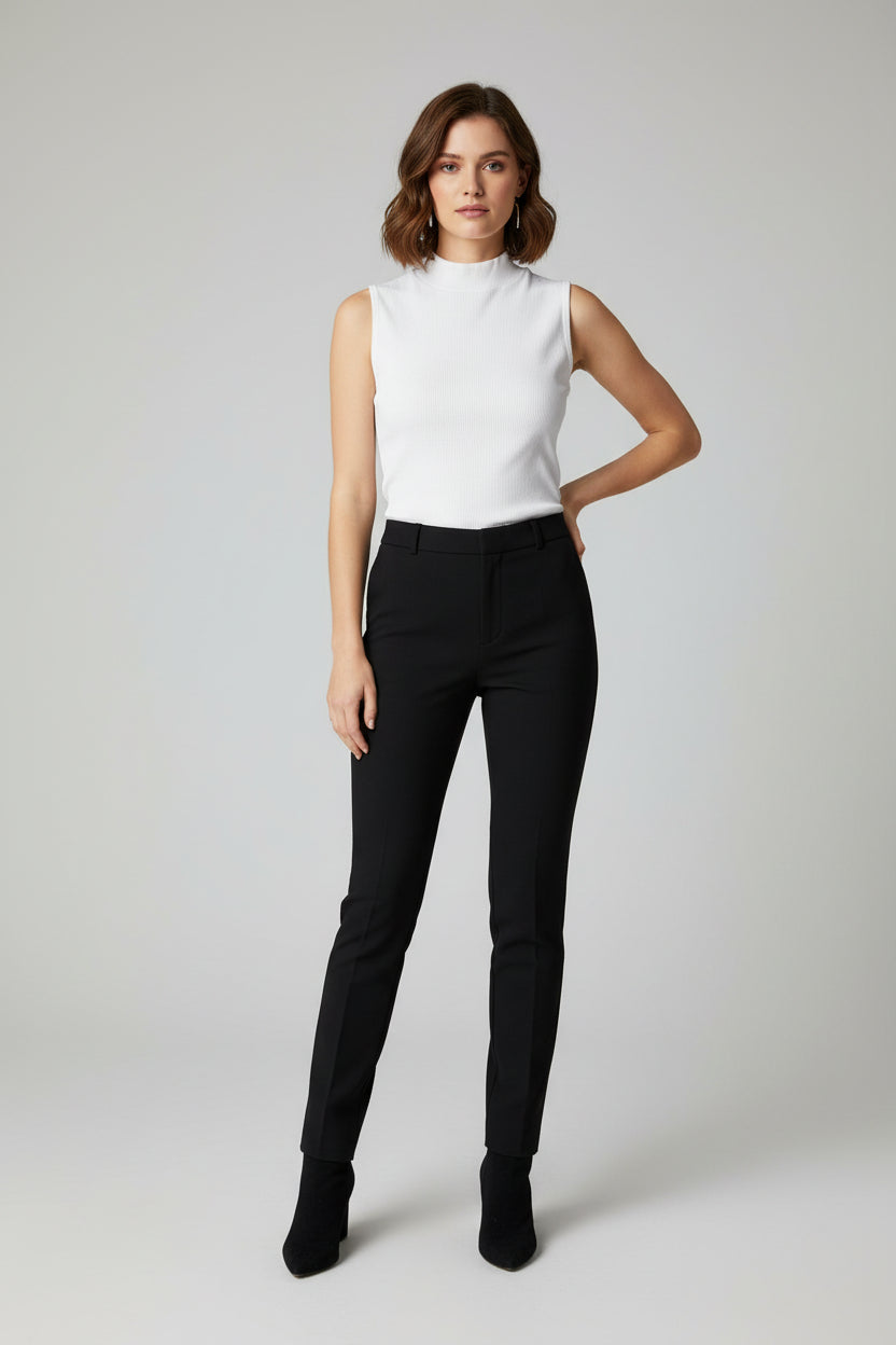 WHITE STRETCHABLE SLEEVELESS TOP