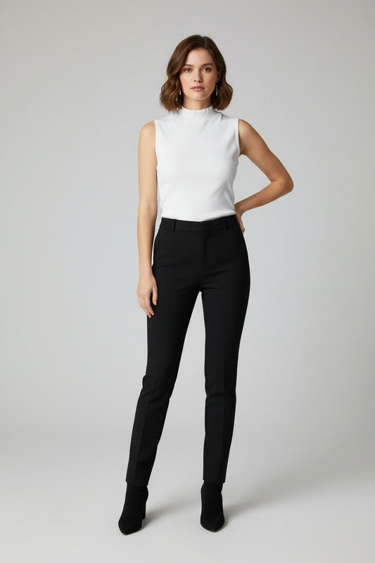 WHITE STRETCHABLE SLEEVELESS TOP