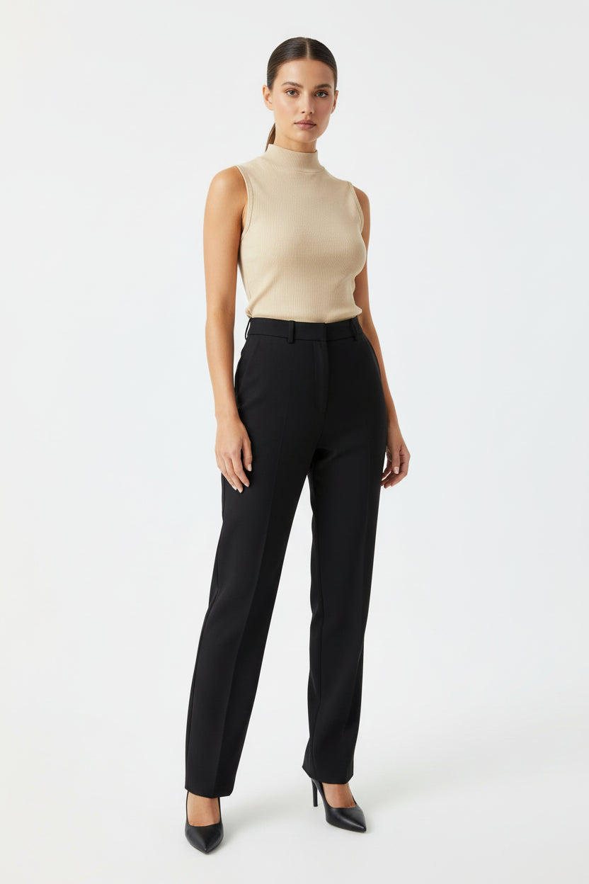 BEIGE SLEEVELESS STRETCHABLE TOP