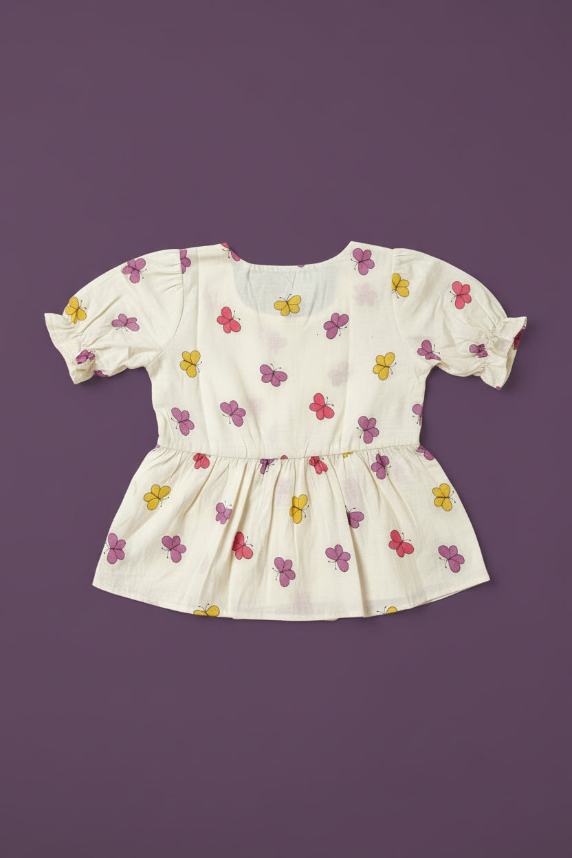 SHORT FRILL SLEEVES TOP