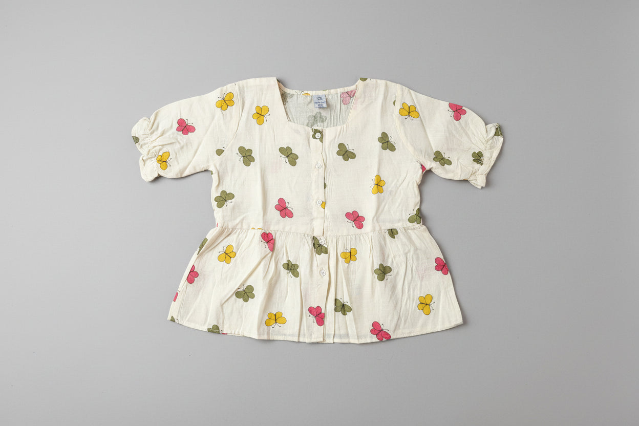 SHORT FRILL SLEEVES TOP