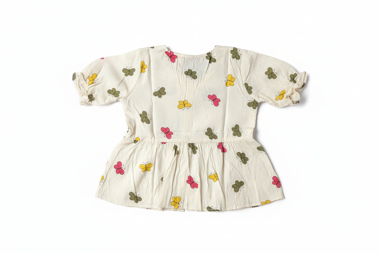SHORT FRILL SLEEVES TOP