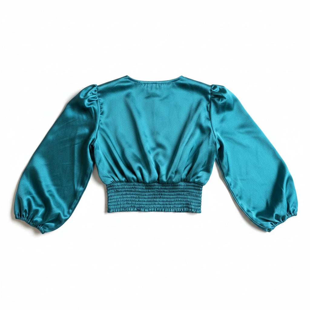 V NECK TEAL TOP