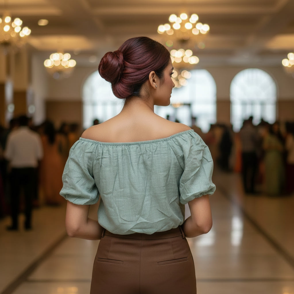 DUSTY MINT GREEN BALLOON TOP