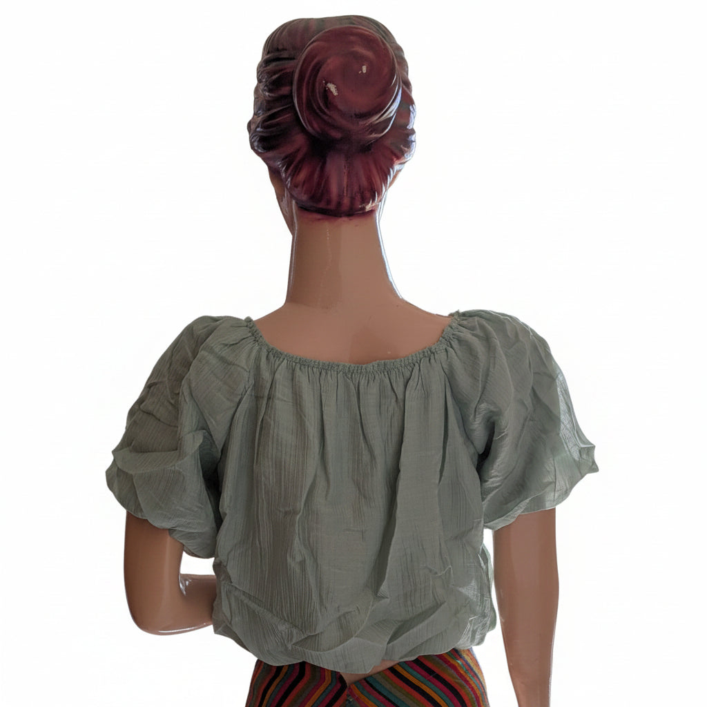 DUSTY MINT GREEN BALLOON TOP
