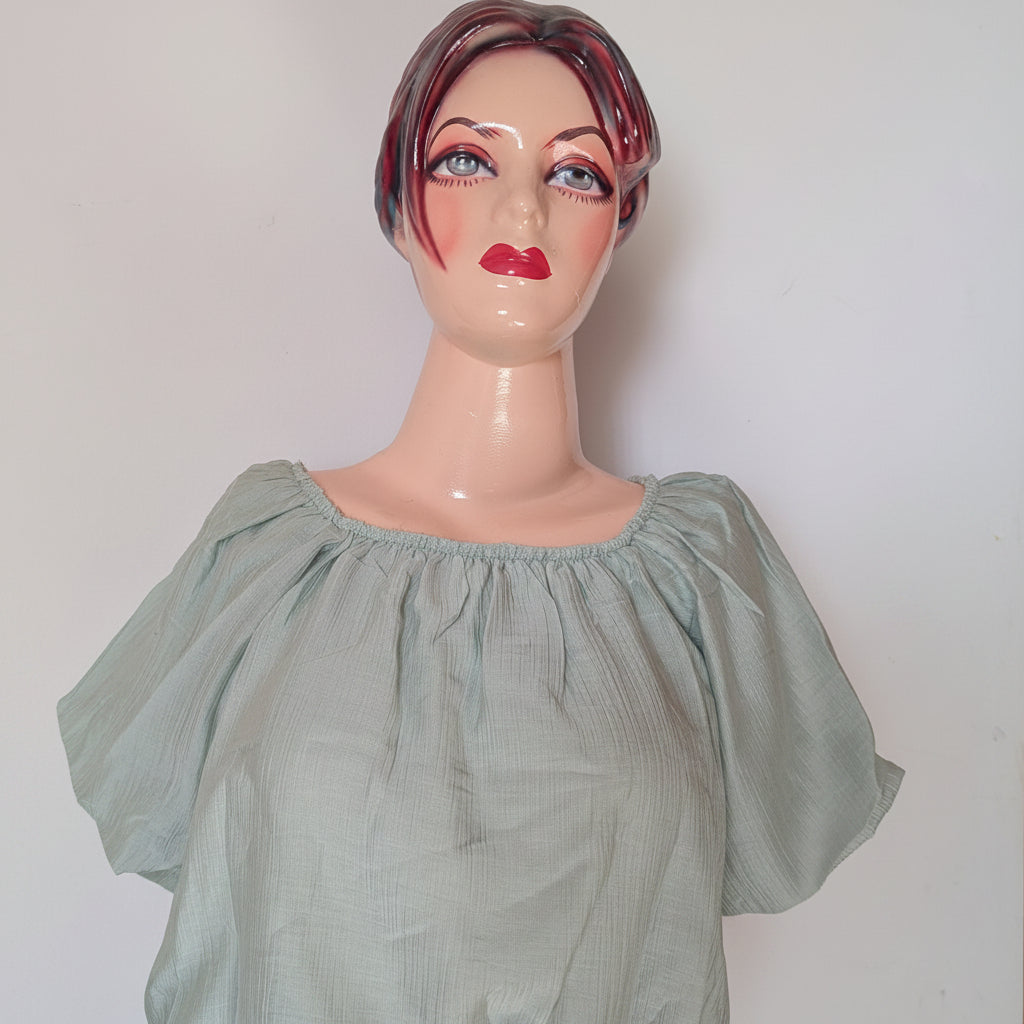 DUSTY MINT GREEN BALLOON TOP
