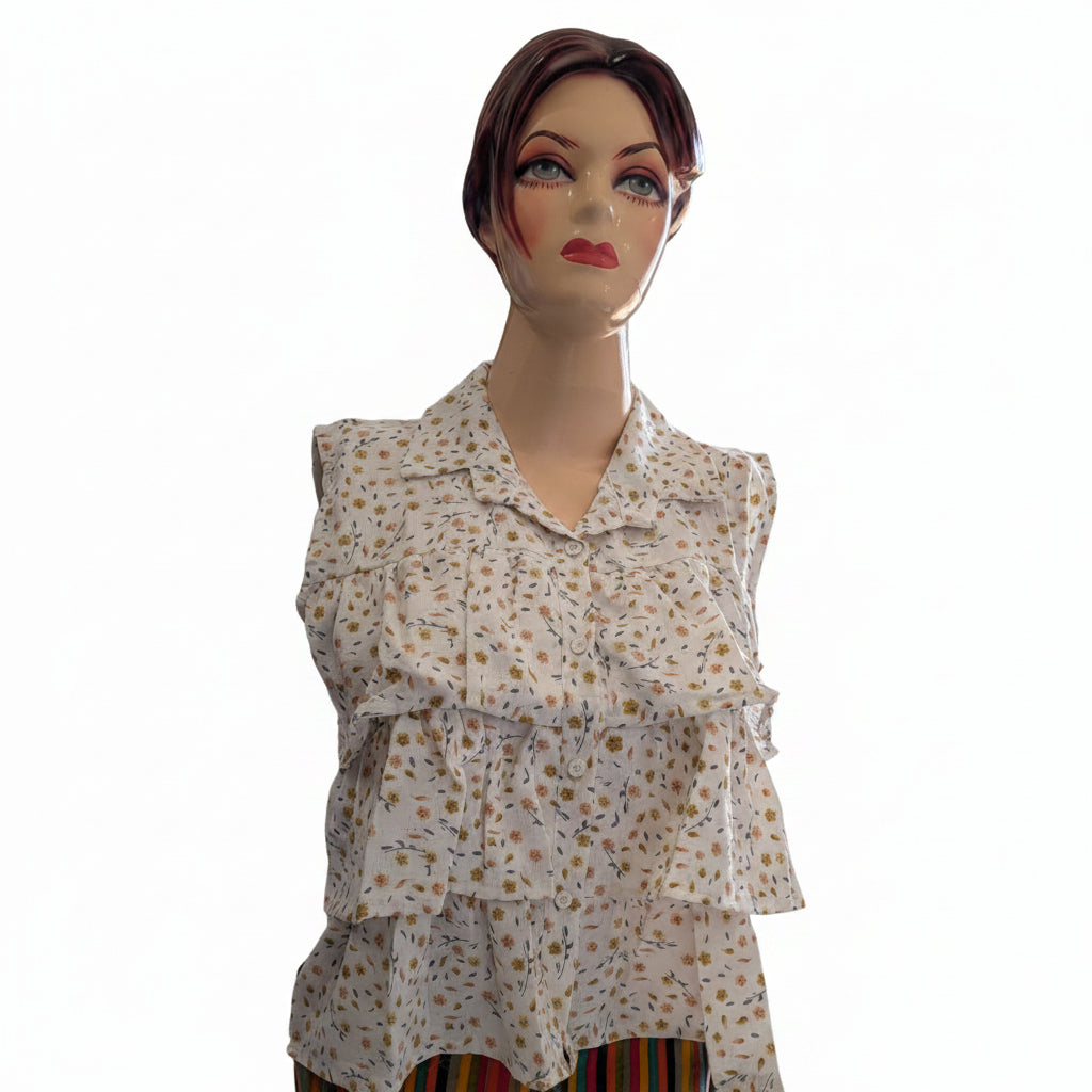 FLORAL TIERED  RUFFLE TOP