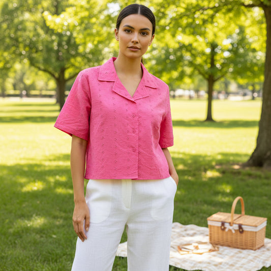 HOT PINK SHORT SHIRT