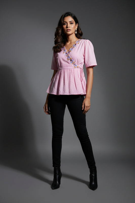 LAVENDER PEPLUM TOP