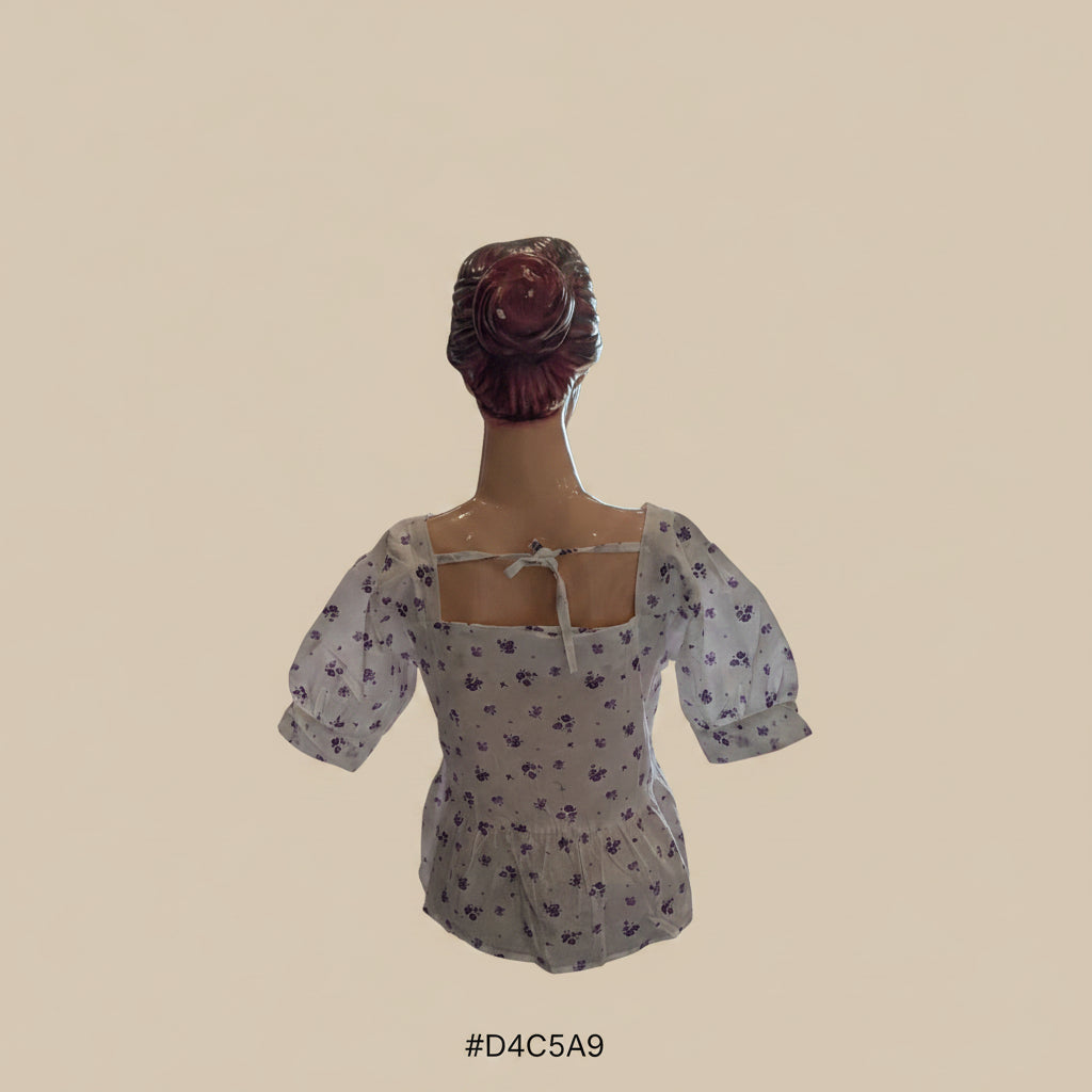 PRINTED PEPLUM TOP