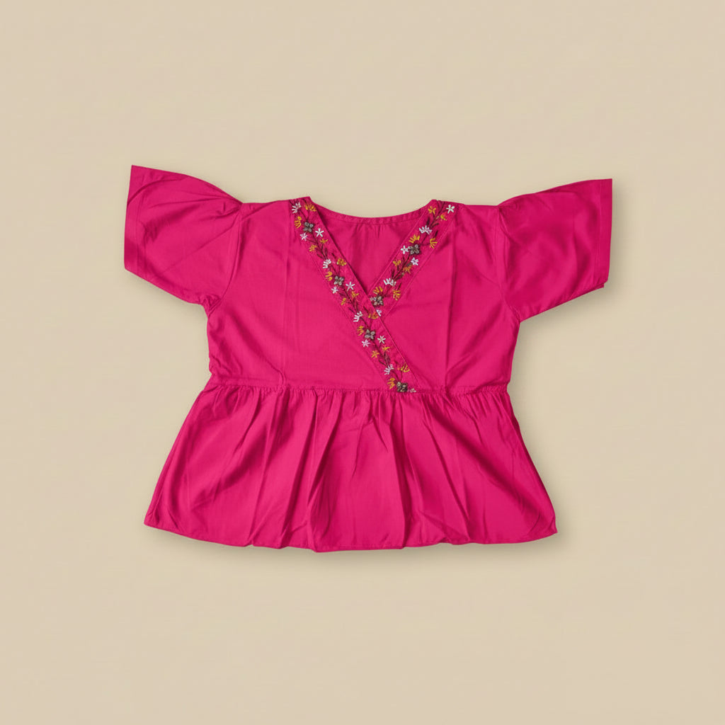 SHORT SLEEVES PEPLUM TOP