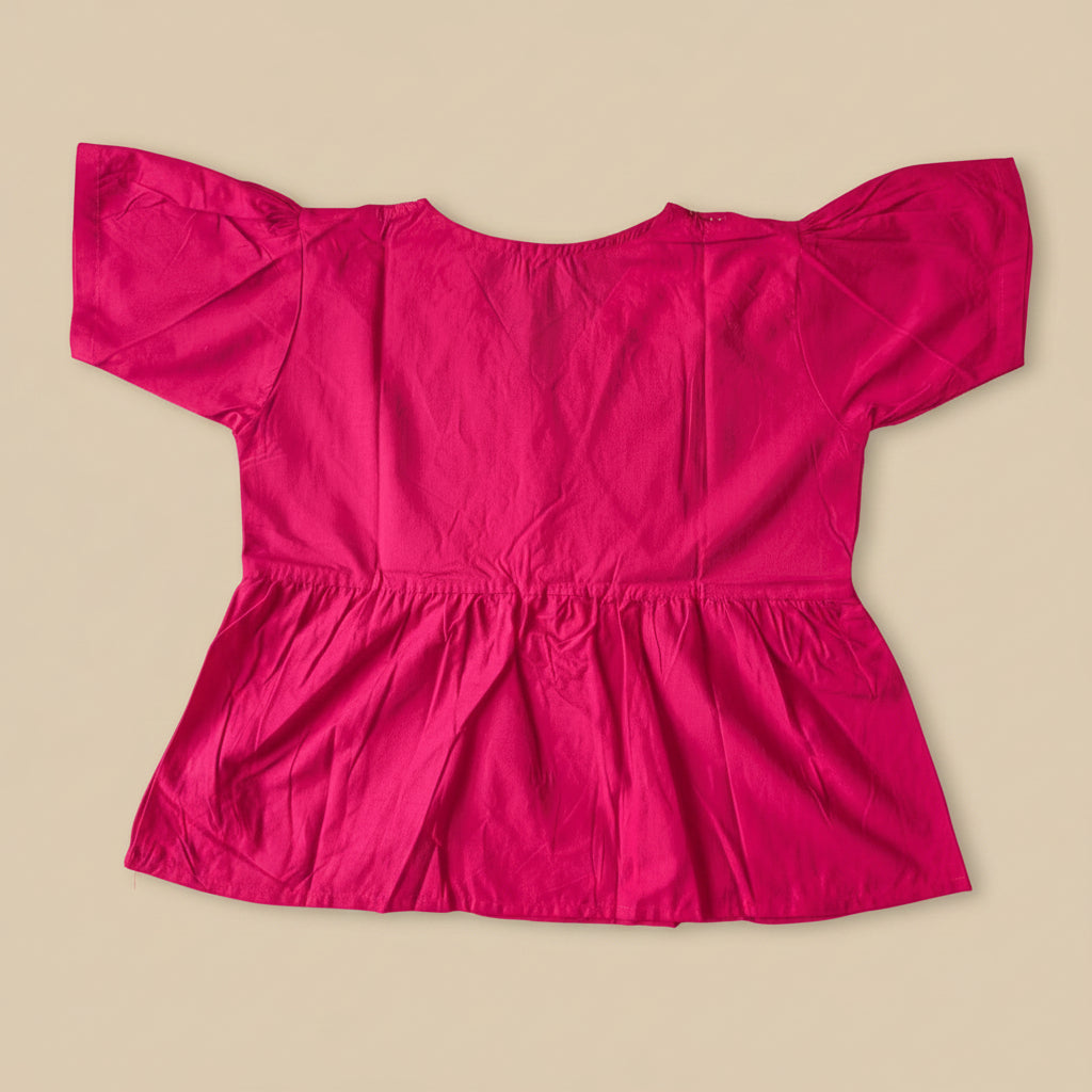 SHORT SLEEVES PEPLUM TOP