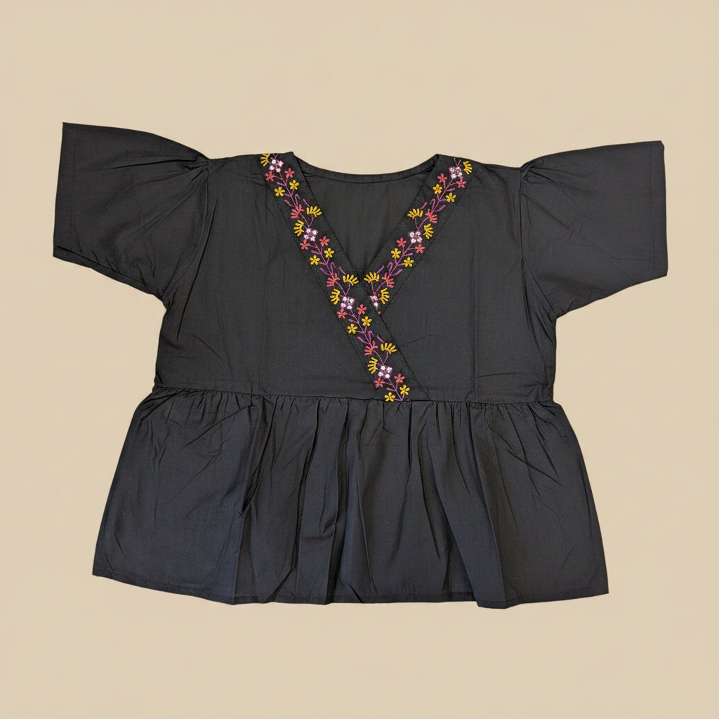 SHORT SLEEVES PEPLUM TOP