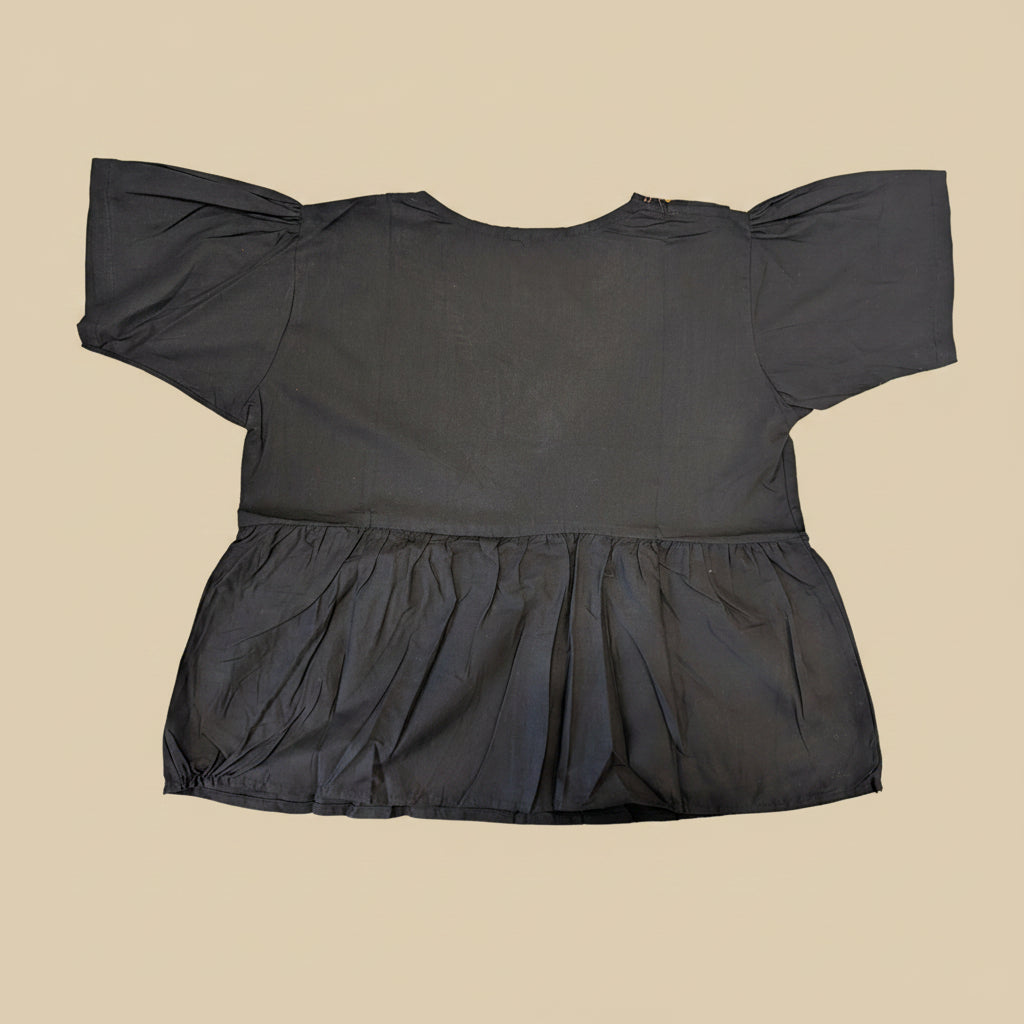 SHORT SLEEVES PEPLUM TOP