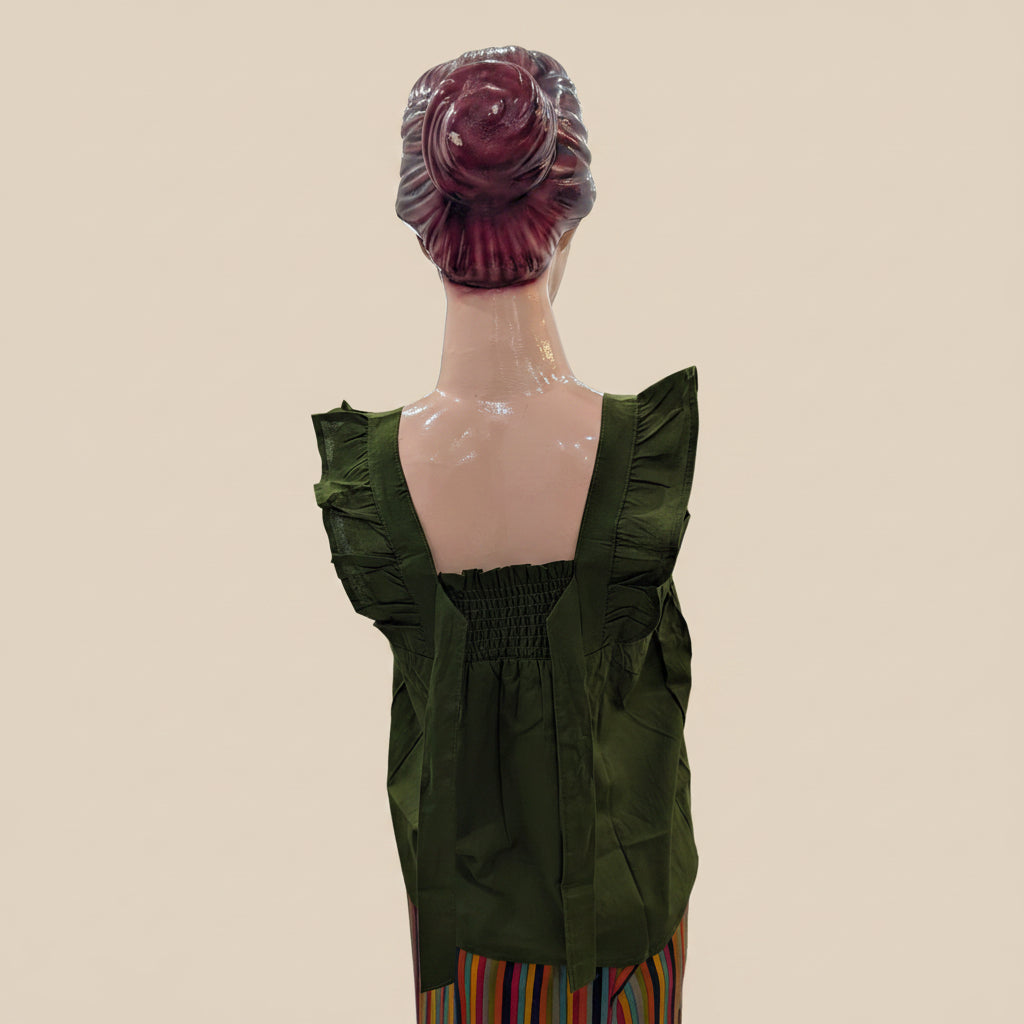 GREEN BABY DOLL TOP