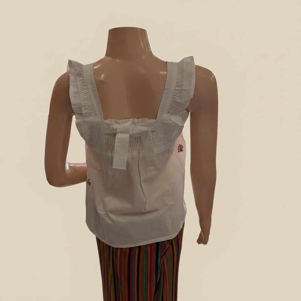 WHITE BABY DOLL TOP