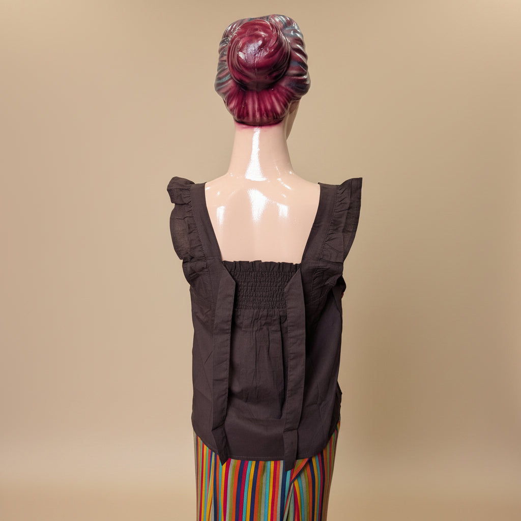 CHOCHOLATE BROWN BABY DOLL TOP