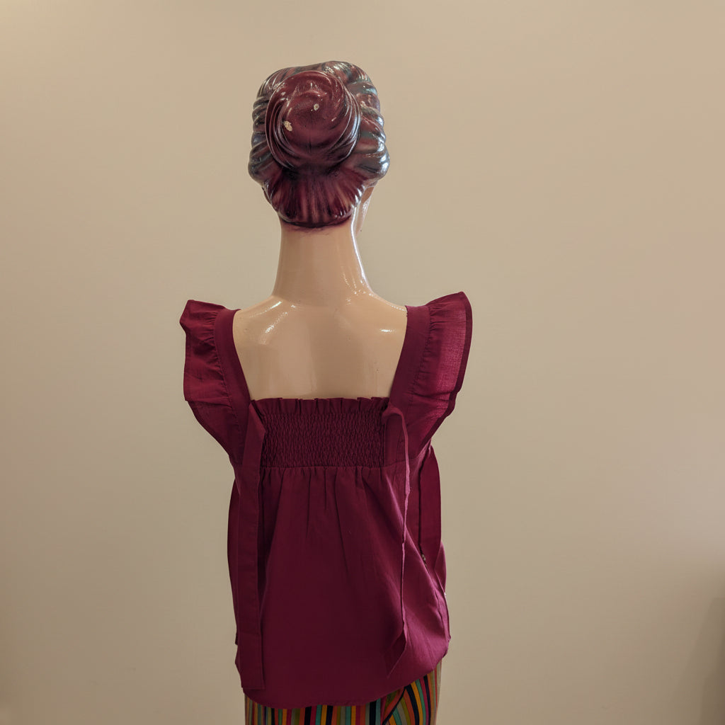 MAROON BABY DOLL TOP