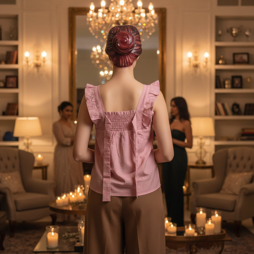PEACH BABY DOLL TOP