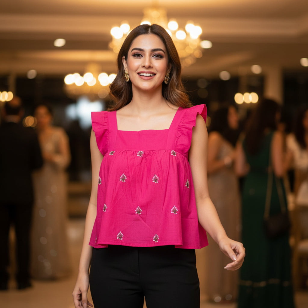 PINK BABY DOLL TOP