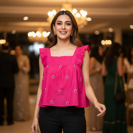 PINK BABY DOLL TOP