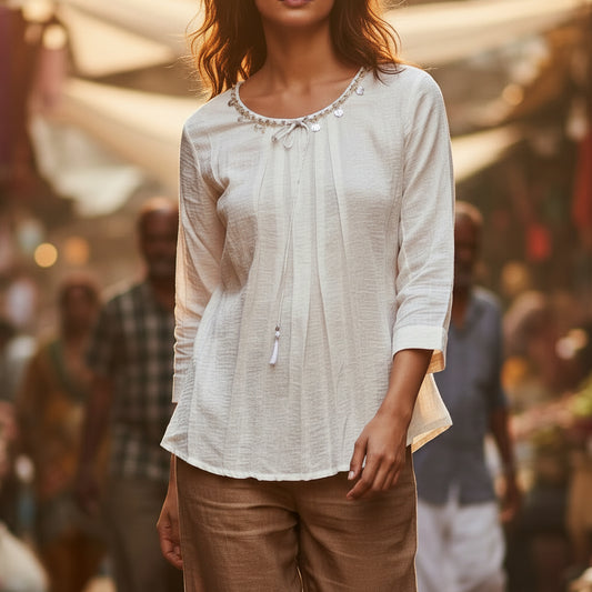 BOHO-CHICK OFF WHITE TUNIC