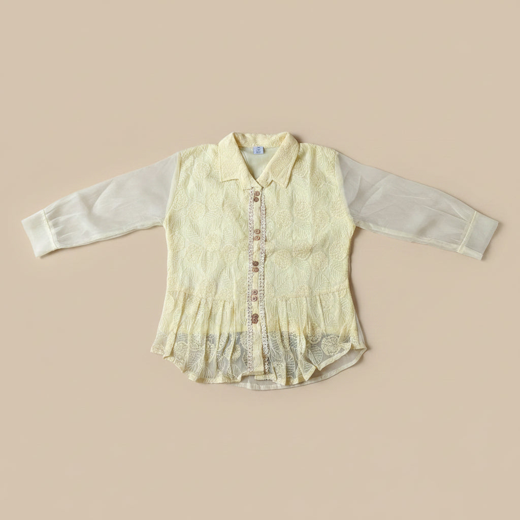 YELLOW CHIFFON TOP
