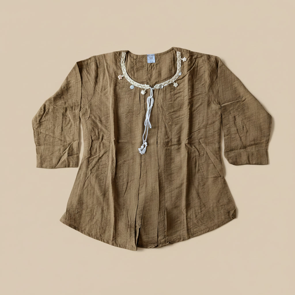 BOHO-CHICK BROWN TUNIC