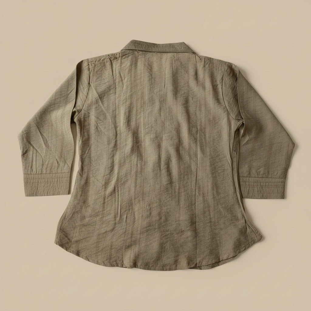 PEASANT -STYLE V-NECK TOP