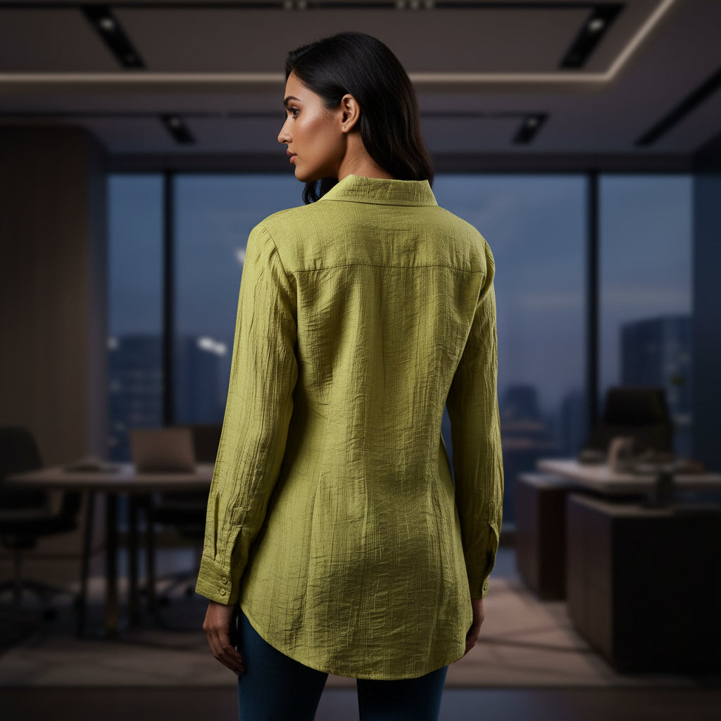PEASANT -STYLE V-NECK TOP