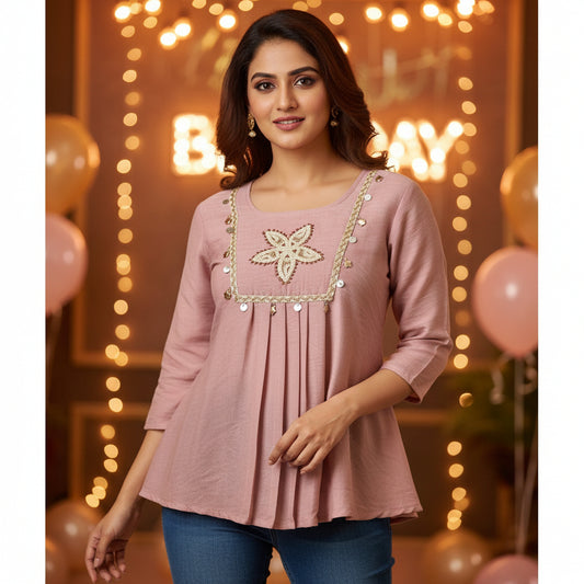 PINK YOKE TOP