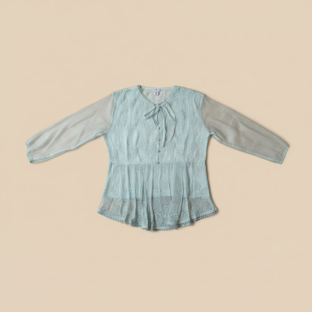 SKY BLUE CHIFFON TOP