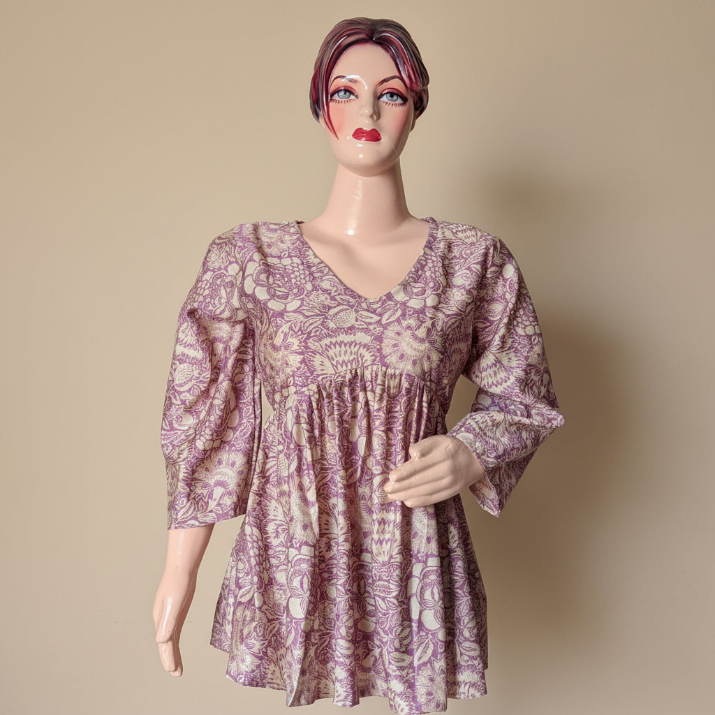 PRINTED PEPLUM TOP