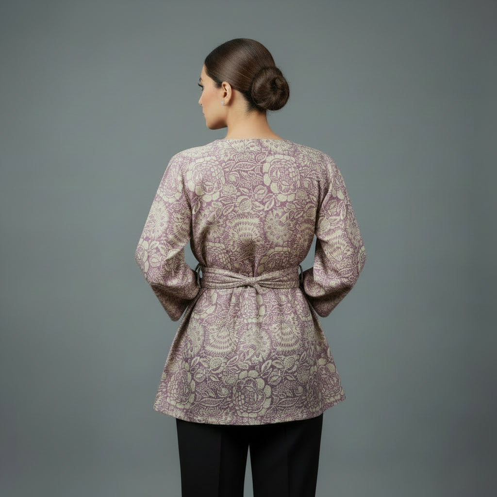 PRINTED PEPLUM TOP