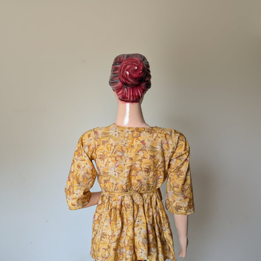 PRINTED PEPLUM TOP