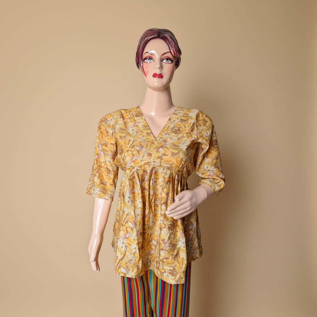 PRINTED PEPLUM TOP