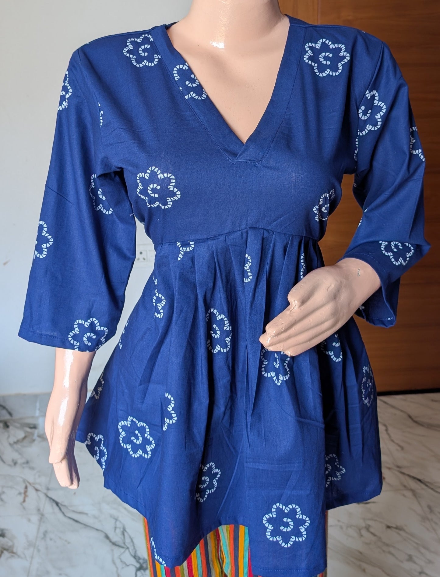 PRINTED PEPLUM TOP