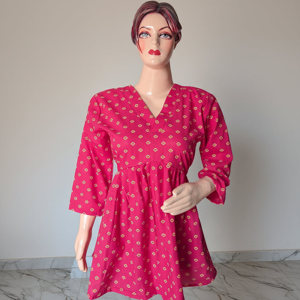 PRINTED PEPLUM TOP
