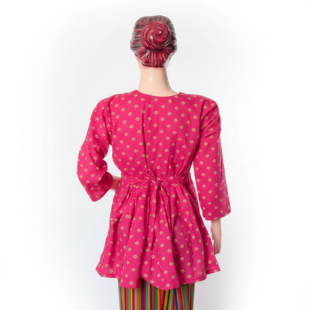 PRINTED PEPLUM TOP