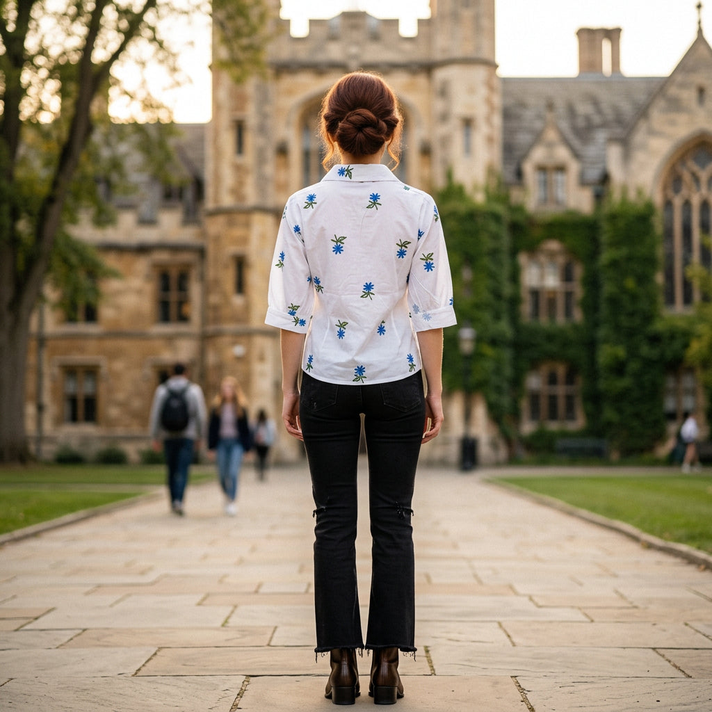 Shirt Collar Peplum Top