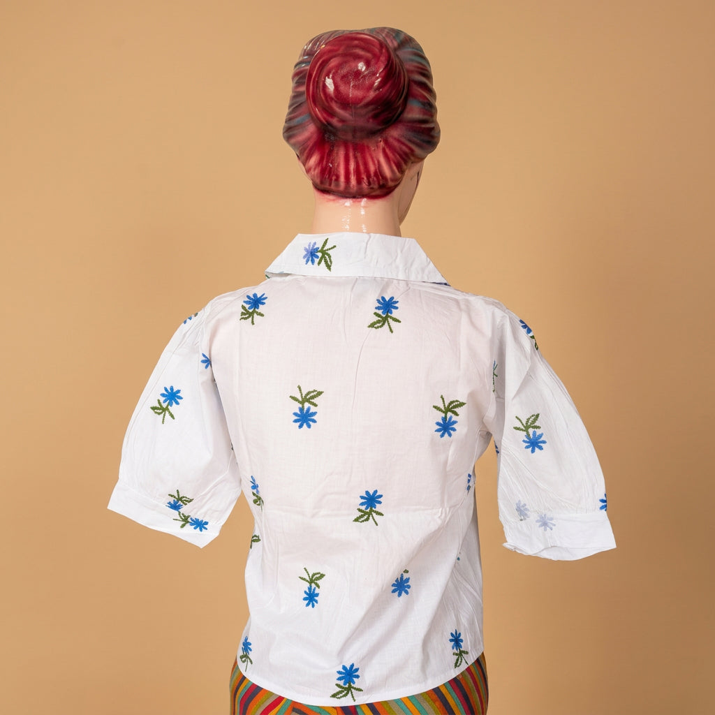 Shirt Collar Peplum Top