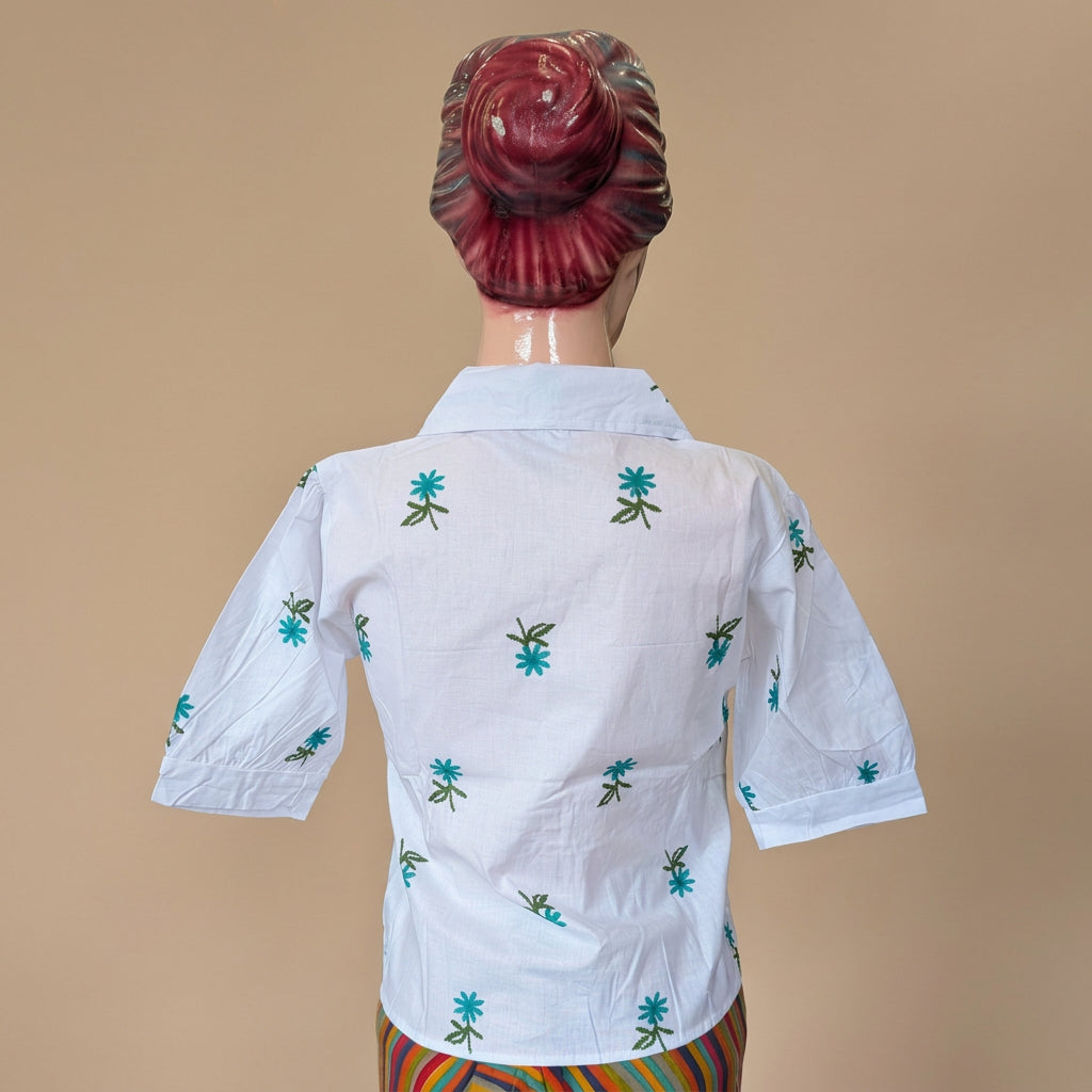 Shirt Collar Peplum Top