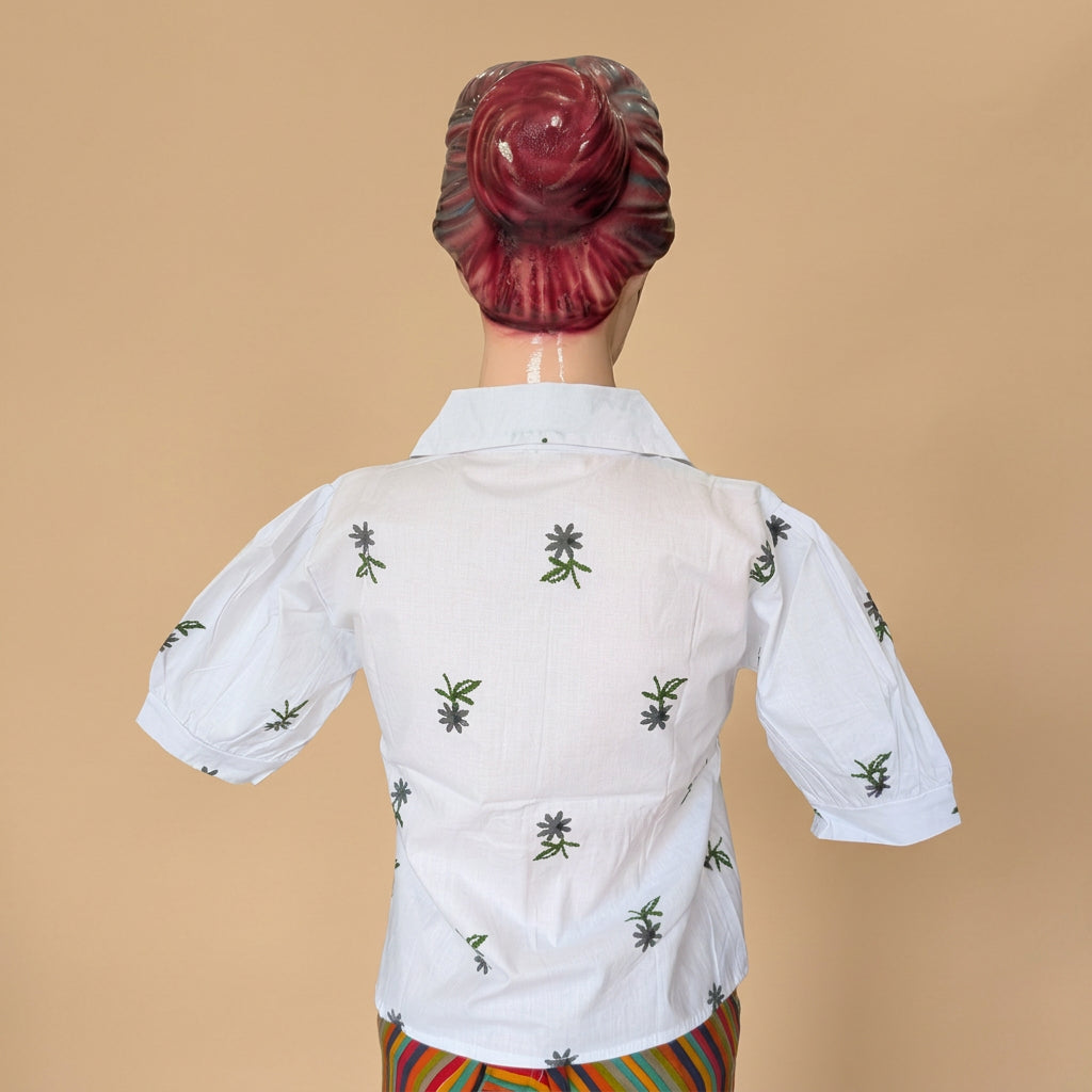 Shirt Collar Peplum Top